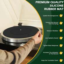Turntable Platter Mat Black Rubber Silicone Design For Universal To All LP Vinyl Record Players - White - View 4