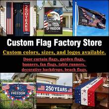3x5 Feet United States 250th Anniversary 1776-2026, Independence Day, 250 Years America Birthday Outdoor Parades - 款式6 - 查看 6