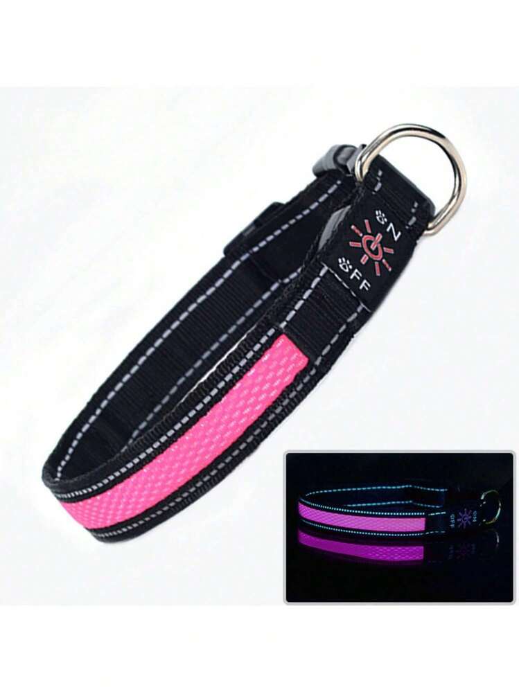 可充电防水LED发光狗项圈 - 夜间行走安全发光宠物配件 - 最佳USB充电发光项圈 - 彩色 - 查看 15