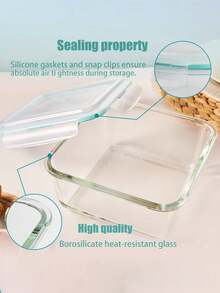 8 piece glass food storage container with leak-proof lid-seal meal preparation and bento box, refrigerator replacement storage box for microwave, oven, refrigerator and dishwasher, perfect for fruits, vegetables and salads, multi-purpose kitchenware | multi-size container | safety lock lid - Multicolor - Ver 8