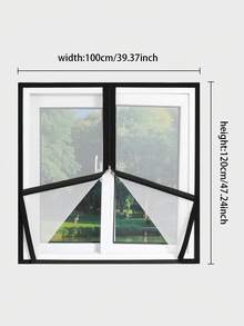 Black Window Screen Mesh, No-Drill Easy Install, Breathable Bug & Mosquito Protection For Home - Black Edge Zipper Mesh - View 2