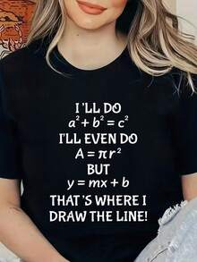 Camiseta Divertida con Frases de Matemáticas para Maestros de Matemáticas, para Hombres y Mujeres, Camisetas Gráficas para Mujeres - Negro - Ver 6