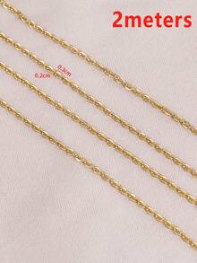 2m 1/1.5/2mm Gold Stainless Steel O-Ring Cross Chain, For DIY Bracelet & Jewelry Making - Chain - View 15