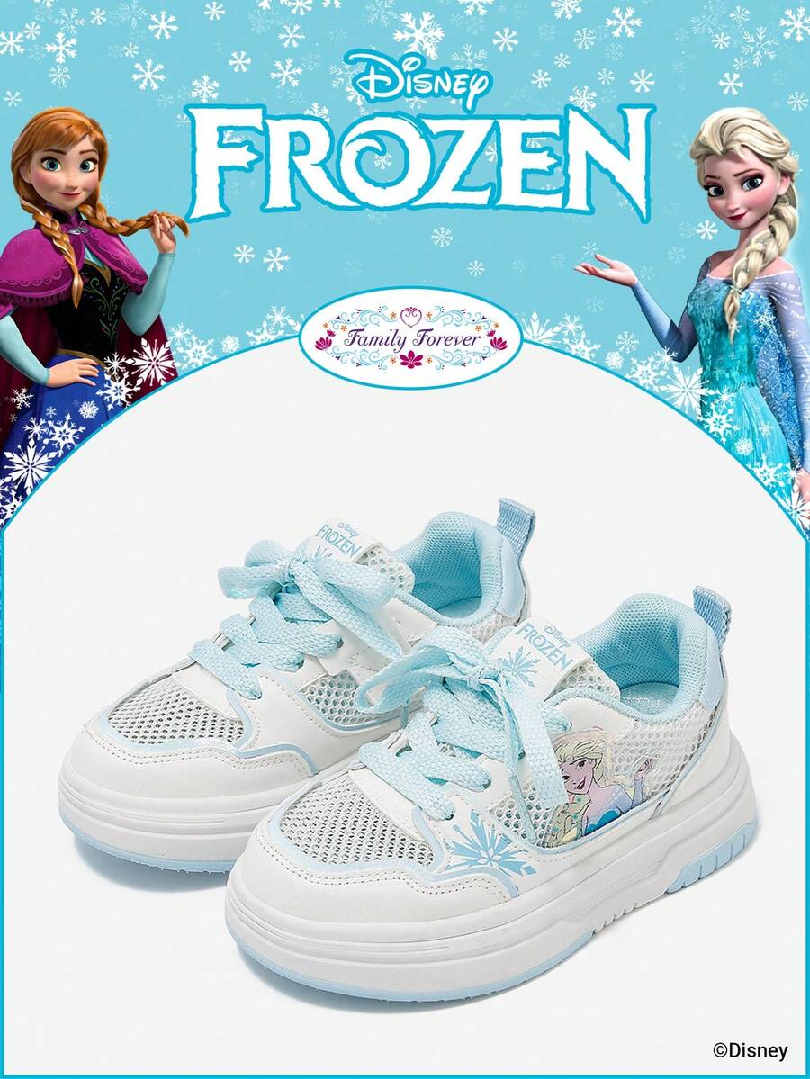 Disney 1 đôi giày thể thao trẻ em phiên bản hợp tác chính thức với Frozen, bao gồm giày công chúa Elsa, công chúa Anna và công chúa Arendelle, phù hợp cho sinh hoạt hàng ngày, các hoạt động thể thao ngày lễ và ngoài trời. Đế giày thoải mái, chống trơn trượt và thoáng khí. - Màu xanh nhạt - Xem 1