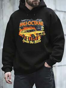 High Octane Racing Graphic Hoodie 100% Cotton, Crew Neck, Loose Fit, Comfortable, Graphic Design - Black - View 1