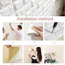 1/10 piezas Paneles de pared de ladrillos 3D blancos autoadhesivos, pegatinas de pared de espuma para decoración del hogar, revestimiento de pared impermeable de fácil desprendimiento y pegado, aspecto de ladrillo realista para sala de estar, dormitorio y cocina, construcción ligera, perfecto para proyectos de mejora del hogar DIY, insonorización y fácil de limpiar, transforma las paredes de manera rápida y asequible, ideal para paredes de acento - multicolor - Ver 10