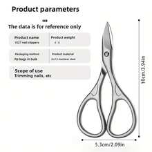 Professional Nail Cutter Scissors Eyebrows Eyelash Multi-Purpose Curved Blade Manicure Pedicure Fingernail Toenail Clipper - Apricot - View 4