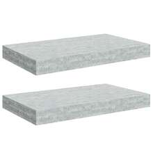 vidaXL Schweberegale 2 Stk. Betongrau 40x23x3,8 cm MDF - Grau - Übersicht 2
