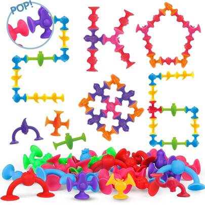 40/60 Piece Kids Stacking Toys, Stress Relief Sensory Toys, Fruit & Vegetable Shapes, Educational Toys For Boys Girls Ages 3-5, Christmas Birthday Gifts