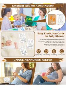 Baby Shower Prediction Cards, Baby Shower Prediction Cards Blessing Games And Guessing Activities, Photo Album Storage Box, Ideal For Newborn Souvenirs Or Gifts - Multicolor - View 4