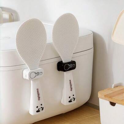 1개 실용적인 흑백 소형 수납 선반, 벽걸이 밥솥, 밥주걱 수납 선반, 케이블 정리 선반, 미니멀리스트 플라스틱 후크 다기능 주방 벽 선반, 일상 사용 및 휴일에 적합, 밥솥 및 밥주걱 수납 선반, 간단한 후크가 있는 케이블 정리 선반