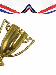 12pcs Plastic Gold Trophy, Party Awards Props, Photography Props, Sports Prizes, Game Souvenirs, Competition Awards - Multicolor - View 3