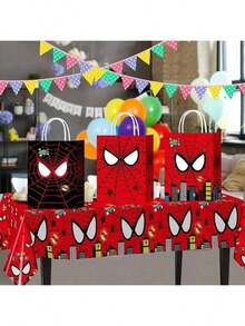 Marvel 1set/12pcs Spider-Man Themed Gift Bags, Party Decoration Gift Bags, Themed Party, Birthday Celebration Party Decor Bags, Self-Carrying Handle, Suitable For Gift Storage(Stochastic Style) - Multicolor - View 5