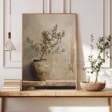 1 Stück gerahmte Leinwandkunst, Olivenbaum und Vintage Vase Leinwanddruck, moderne Wanddekoration, geeignet für Wohnzimmer, Schlafzimmer, Büro, Nahost-Heimdekoration, Raumdekoration Ästhetik, Retro-Bauernhaus-Stil dekorativer Poster, Frühlingsdekoration - Olivenbaum - Übersicht 8