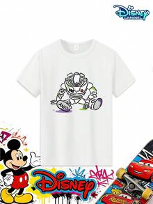 This Short-Sleeved Toy Story Buzz Lightyear Commemorative T-Shirt For Boys Features A Simple Buzz Lightyear Doodle And The "ANDY" Logo On The Front. Suitable For Various Occasions Including Family Disney Trips, Theme Park Visits, Birthday Parties, Everyday Leisure, Summer Outings, Beach Play, Park Walks, And Gatherings With Playmates. It Comes With A Unique Personal Touch, And The Cartoon Character Is Sure To Catch The Eye. It's A Signature Outfit For Toy-Loving Children, Fulfilling Parents' Desire To Create Special Memories For Their Children. It's Also Suitable For Everyday School Days, After-School Activities, Holiday Parties, And Other Casual Occasions, Becoming A Way For Children To Express Their Individuality. - 白色 - 查看 2