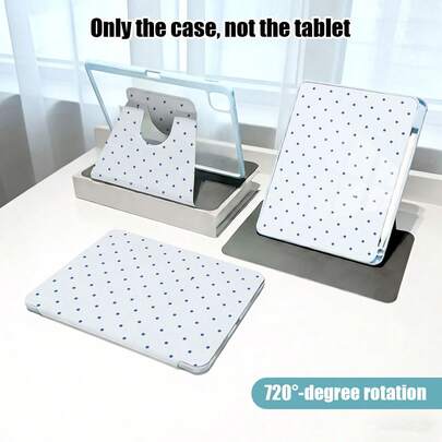 1个翻盖式平板电脑保护套，带笔槽，蓝色波点图案，720度旋转支架，PU皮革材质，带自动休眠/唤醒功能，兼容荣耀平板8/9/10、荣耀GT 11.5英寸/X7/X8A/X9/X8Pro/X9Pro/V9/V8 Pro、MatePad 11英寸2023/2022款/MatePad 11.5（2026款）以及其他苹果平板电脑型号等。