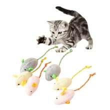 逼真喵叫老鼠猫玩具，非电动毛绒小老鼠，宠物自娱自乐玩具，缓解无聊，新款猫草老鼠玩具，幼犬，猫咪，宠物，狗狗礼物，快乐小狗 - 彩色 - 查看 8