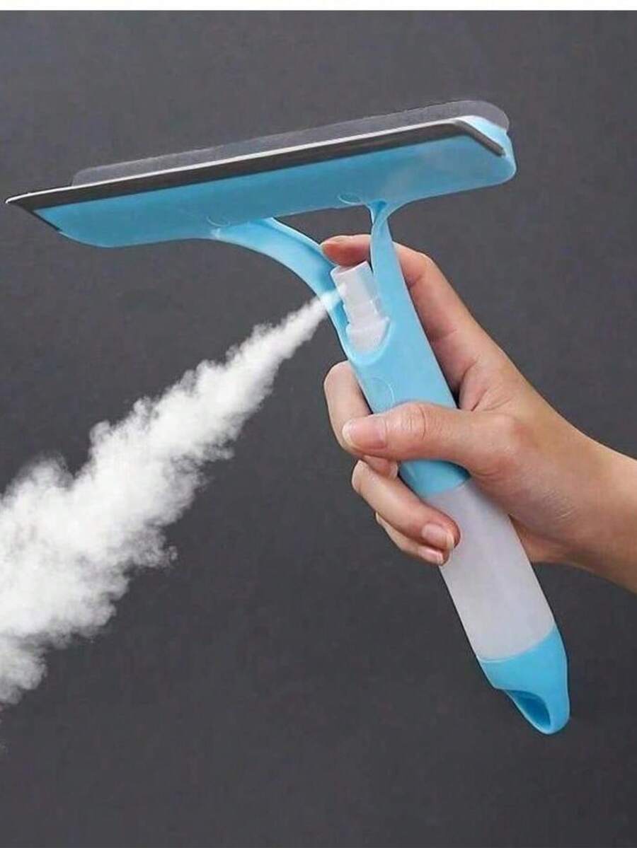 3-In-1 Multifunctional Window Cleaner, Double-Sided Brush Squeegee With Spray Bottle, Home Glass & Mirror Cleaning Tool