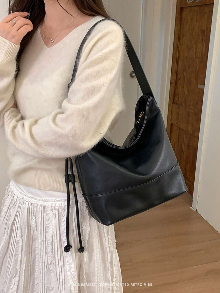 2026新款柔软皮革大容量水桶包，奢华小众风格女士单肩/腋下包