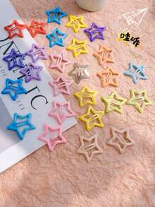 50 Colorful Star Hair Clips/Cute Baby Hairpins For Girls And Children - random multicolor - View 8