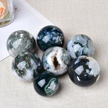 CUPIDCRYSTAL كرة أجاتي الطبيعية المغطاة بالطحالب، كرة بلورية من أجاتي الطحالب لأغراض روحية - عينة معدنية، هدية لديكور المنزل/المكتب/الحوض المائي - متعدد الألوان - مشاهدة 9