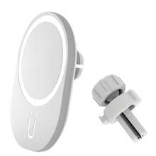 Cargador inalámbrico para coche con imán de 15W - Compatible con iPhone 17/16/15-11 Pro Max/Mini y todos los teléfonos con carga inalámbrica Qi compatible, carga rápida USB-C, soporte giratorio 360° - Blanco simple | Negro sombra frío | Rosa mate suave - Ver 14