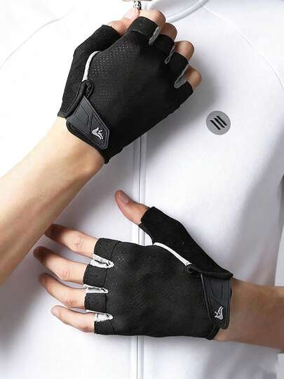 Non-Slip Fingerless Gloves, Full Palm Protection, Breathable Fitness Gloves For Men And Women, Half Finger Cycling Gloves, Gym Training Dumbbell Pull-Ups Workout Gloves, Bicycle Accessories