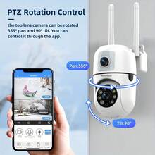 RecorGood Camera an ninh tất cả trong một 2K - Tầm nhìn ban đêm màu kép + Thu phóng xoay PTZ, Phát hiện chuyển động chính xác bằng AI + Báo động còi báo động + Đẩy một phím, Kết nối không dây WiFi 2,4 GHz, Âm thanh hai chiều + Chia sẻ nhiều người dùng, Hỗ trợ thẻ Micro SD/Lưu trữ đám mây + Phát lại + Nhiều màn hình, Ứng dụng đẩy báo động thời gian thực - Thích hợp làm quà tặng cho Lễ Tạ ơn/Giáng sinh/Ngày lễ tình nhân và các ngày lễ lớn khác - Nhiều thông số kỹ thuật - Xem 2
