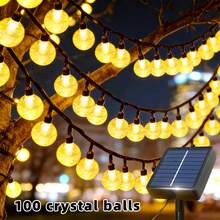 New Upgraded Reinforced Solar Powered Bubble Ball String Lights. Solar Powered Outdoor Fairy String Lights With Multiple Lighting Modes Crystal Ball String Lights, Suitable For Garden, Party, Wedding, Fence, Camping, Balcony - Solar Lithium Batteries and Bubble Balls - View 1