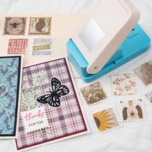 大型印章机，矩形/正方形/鲸尾形，手动印章工具，适用于手工制作、剪贴簿制作和手工卡片制作 - 彩色 - 查看 1