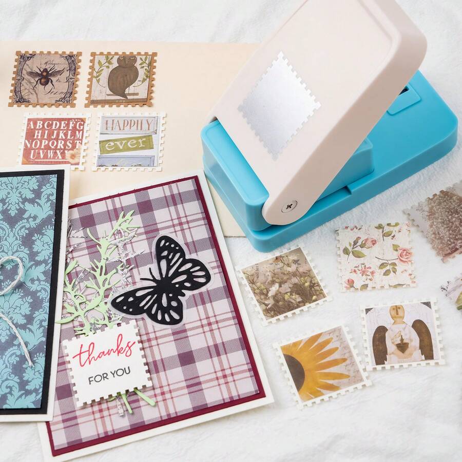 大型印章机，矩形/正方形/鲸尾形，手动印章工具，适用于手工制作、剪贴簿制作和手工卡片制作 - 彩色 - 查看 1