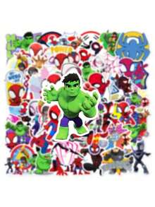 Marvel 50pcs, Interesting Spider Man Stickers, Cute Spider Man Stickers, Beautifully Decorated Small Stickers For Anime And Movie Peripherals, Suitable For Smartphones, Indoor Room Decoration, Laptops, Water Bottles, Notebooks, Bumpers, Skateboards, Phone Cases And Back To School Decoration, Parties. Decorative Stickers Are Suitable For Various Scenarios And Scratch Resistant (Some Styles Are Random) - Multicolor - View 2