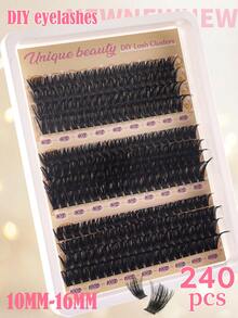 Lash Clusters Eyelash Extensions Clusters Natural Individual Lashes D Curl 240 PCS False Eyelash 10-18MM Clusters Volume Individual Lashes Cluster At Home Use Lash Clusters, Eyelash Clusters, Individual Eyelashes, Lashes, Fake Lashes - D - View 4