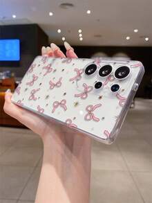 1个粉色蝴蝶结星形图案安卓手机壳，摄像头开孔精准，适用于三星Galaxy S25 Ultra/Galaxy S24 Ultra/S24/S23 Ultra/A56 5G/A55 5G/A52s 5G/A26 5G，无图案，Pixel，保护壳 - 無色 - 查看 8