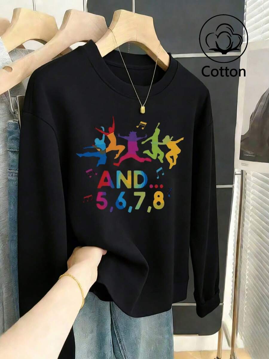 Nouveau sweat-shirt à manches longues confortable pour femme, idéal pour le printemps. Un cadeau parfait pour toutes les occasions : printemps, été, automne et hiver, ainsi que pour les fêtes comme la Saint-Valentin et l'Aïd el-Fitr. Convient pour l'été, le printemps, l'hiver, la Saint-Valentin, le Ramadan, le Carnaval, la plage, les soirées, la salle de sport, les mariages, les occasions élégantes, les vacances et les tenues décontractées. - Noir - Voir 1