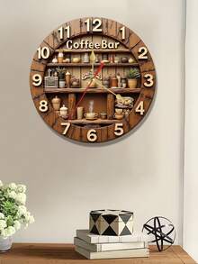 1个10/12英寸2D效果静音木质DIY挂钟 - 彩色 - 查看 3