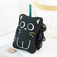 可爱黑色猫咪造型沐浴球，配有挂绳和柔软网状身体磨砂巾。猫咪双面沐浴球磨砂巾。A面为磨砂面，可深层清洁；B面可快速产生5秒柔滑泡沫。 - 彩色 - 查看 8