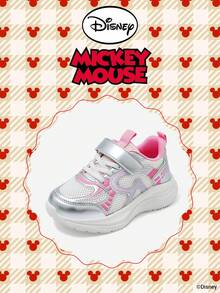 Disney 1 Pair Children's Collaborative Sports Shoes, Suitable For Daily Wear, Festivals, Sports, Outdoor, Comfortable, Non-Slip, Durable, Breathable (Boys' Sports Shoes, Boys' Skate Shoes, Children's Sports Shoes, Girls' Sports Shoes, Girls' Skate Shoes) - Pink - View 2
