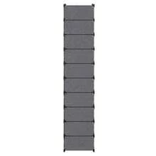 vidaXL Schuh-Organizer Zusammenklappbar mit 10 Fächern Schwarz - Schwarz - Übersicht 5