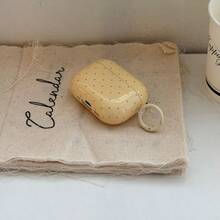 韩版ins风极简粉彩波点保护套，兼容苹果 Pro 1/2无线蓝牙耳机，带挂环，柔软全包设计，兼容 Pro 3，全新设计 - 黃色 - 查看 4