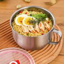 Stainless Steel Bowl With Lid, Soup Bowl, Student Lunch Box, Cafeteria Bowl, Easy To Carry And Can Be Used For Camping - Multicolor - View 7