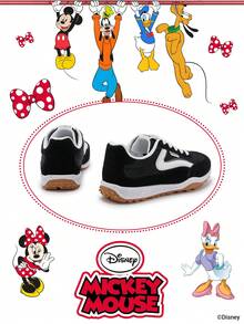 Disney 1 Pair  Collaboration Children's Sneakers, Suitable For Daily Wear, Festivals, Sports, Outdoor Activities, Comfortable, Non-Slip, Breathable (Boys' Sneakers, Boys' Skate Shoes, Children's Sneakers, Girls' Sneakers, Girls' Skate Shoes) - Black - View 3
