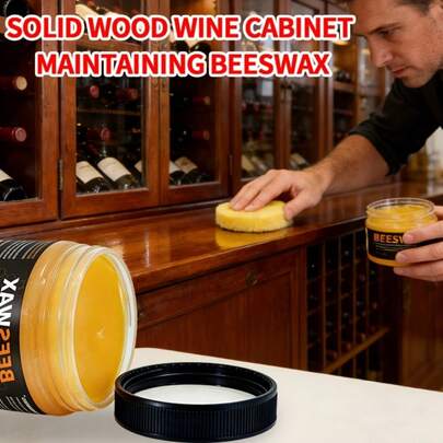 4pcs Professional Grade Natural Beeswax Wood Repair & Care Cream | Deep Nourishment & Anti-Cracking | Suitable For Solid Wood Furniture, Floors, Countertops, Doors & Windows | Bid Farewell To Dullness & Scratches, Easily Restore To New Condition, Long-Lasting Fragrance, Wood Restoration, Surface Renewal, Natural Polishing, Traditional Wax, Wood Wax, Repair Cream, Woodworking