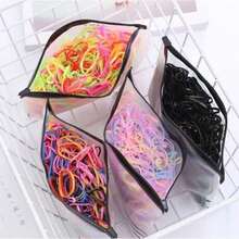 Kit Of 2500 Silicone Hair Elastics With Organizer Bag – Durable Colored Hair Ties For Hairstyling - 無色 - 查看 4