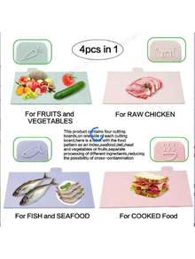 Creative Classification Cutting Board Set Cutting Board Cutting Board Non-Slip Cutting Board - Multicolor - View 8