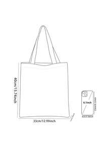 Easter Themed Double-Sided Print Children's Shoulder Backpack, Printed Tote Bag, Casual Travel Beach Bag, Large Capacity Reusable Shoulder Bag, Children's Casual Shoulder Bag, Large Capacity Canvas Beach Bag, Printed Girl's Grocery Shoulder Bag - Multicolor - View 4