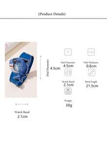 Reloj de pulsera infantil de cuarzo con diseño de tiburón de dibujos animados - Azul - Ver 4