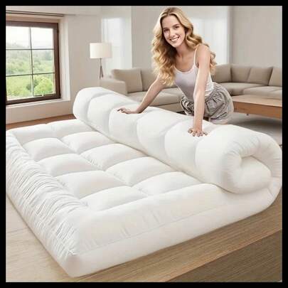 Aafan Hotel Quality Mattress Topper 10cm / 4 Inch Thick Deep Topper Soft & Fluffy Single Double King Super King