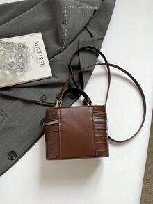 New Retro Niche Minimalist Casual Chic Small Square Shoulder Crossbody Bag - Coffee - View 8