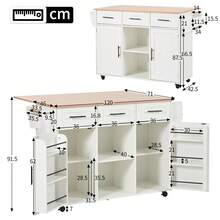 Mobile Storage Islands - White + MDF + European-1 - View 6